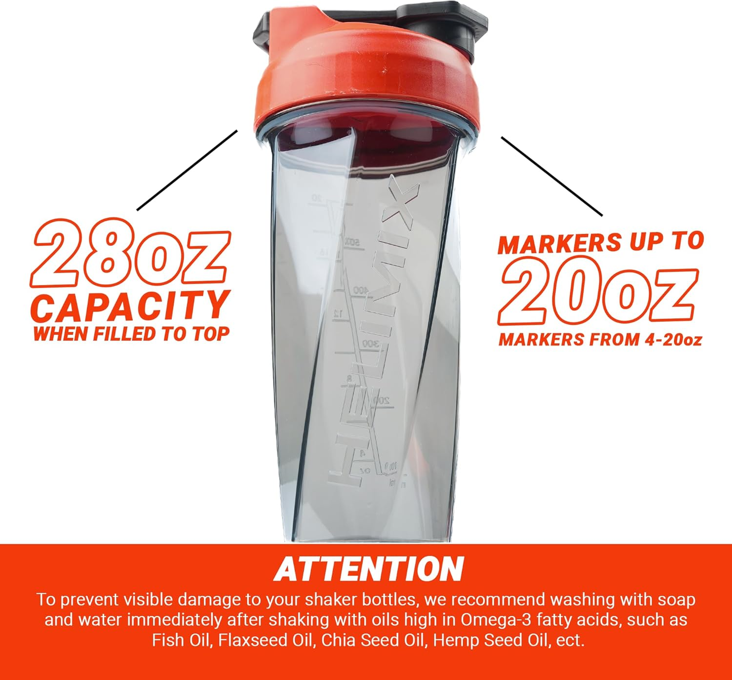 Helimix 2.0 Vortex Blender Shaker Bottle - Red