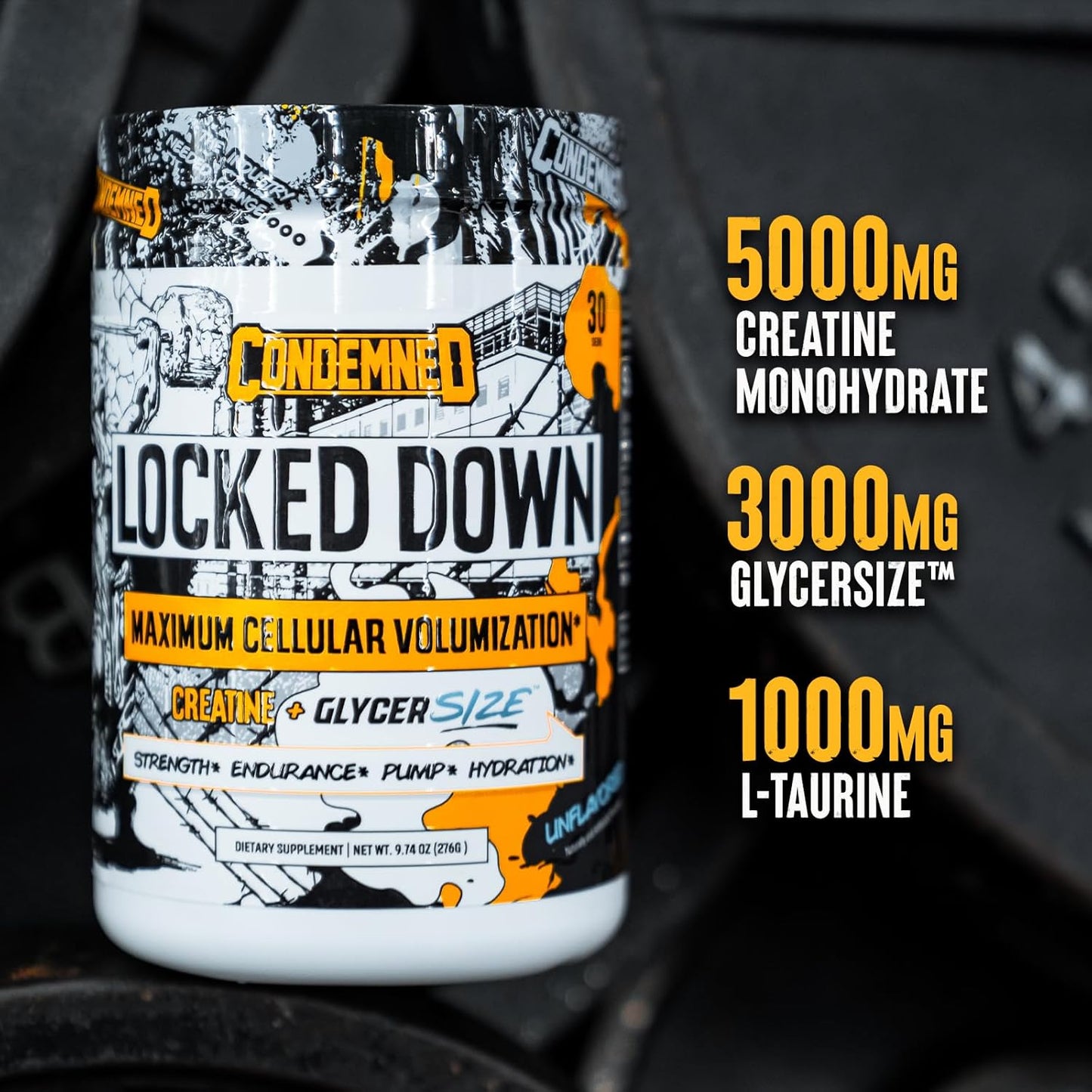 Labz Locked down | Creatine Performance Complex | Creatine Monohydrate, Glycerol, Taurine | Enhanced Hydration, Energy & Stamina | 30 Servings (Unflavored)