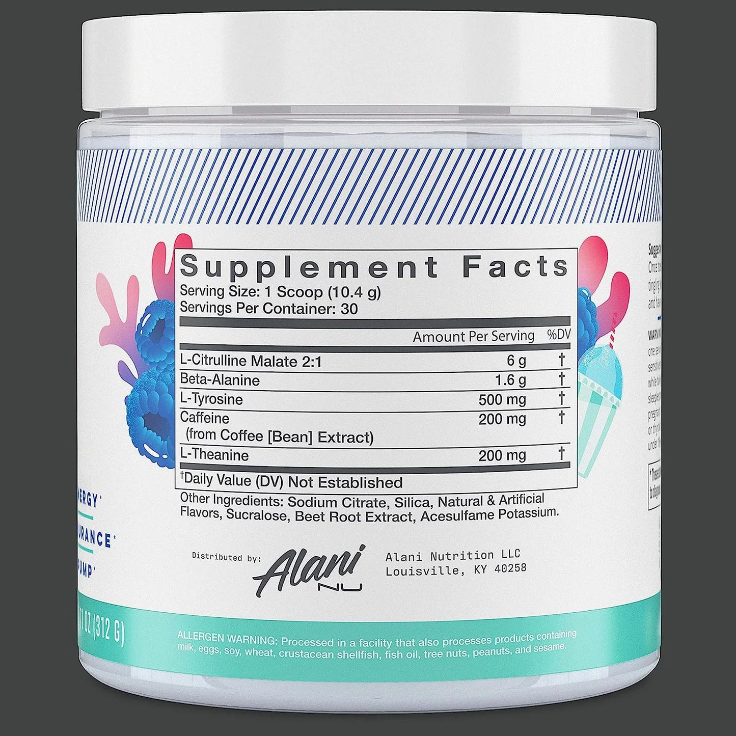 Alani Nu Pre Workout Powder - Blue Slush