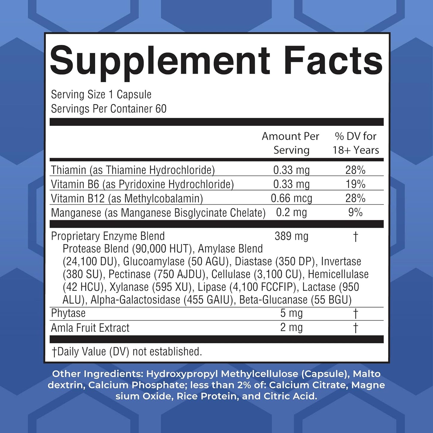 Ultra Digestive Enzymes Capsules | up to 2 Month Supply | Supplement for Gut Health Support | Digestion & Immune Support with Amylase | Lipase & Lactase | Vegan | 60 Count