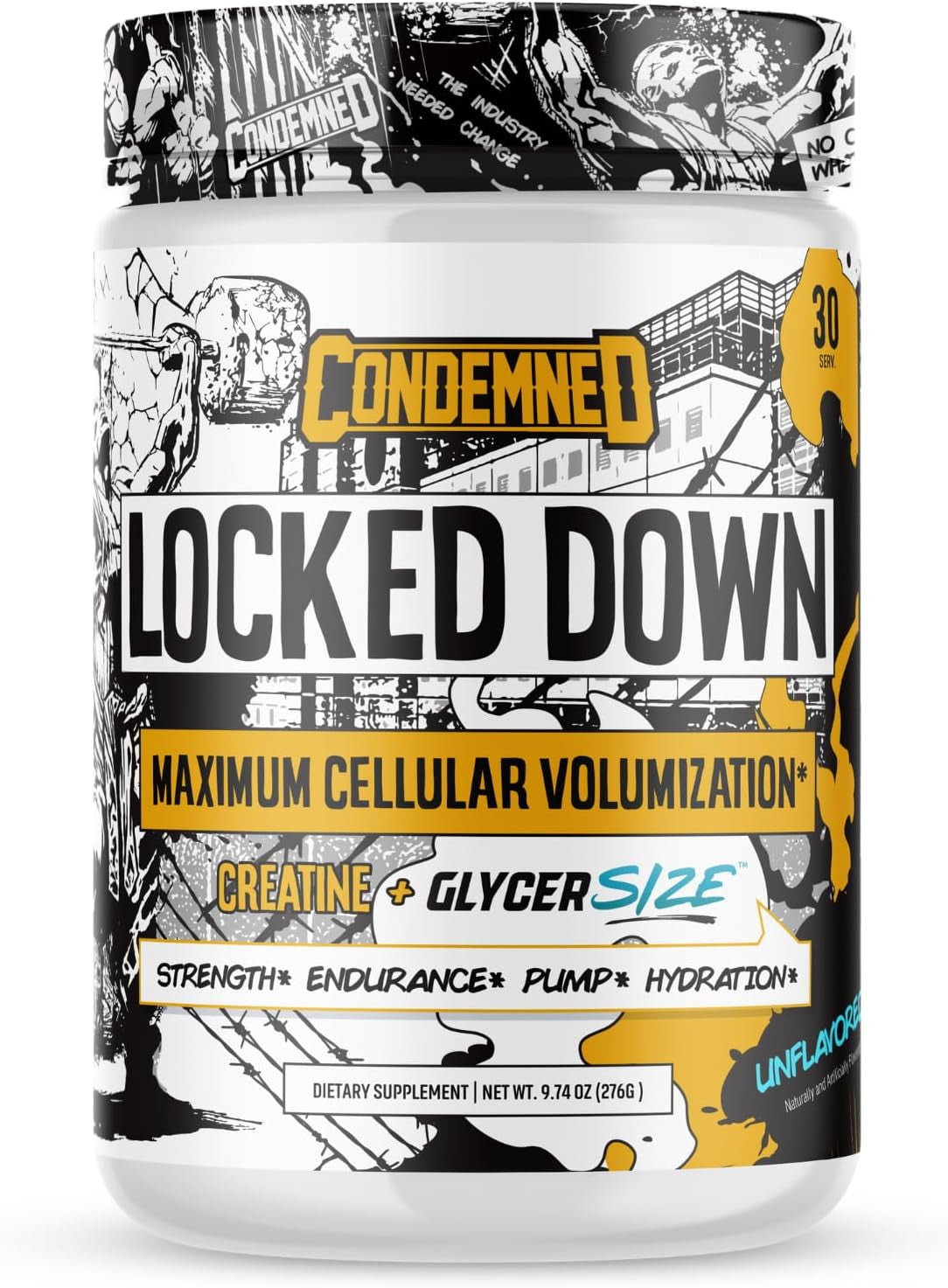 Labz Locked down | Creatine Performance Complex | Creatine Monohydrate, Glycerol, Taurine | Enhanced Hydration, Energy & Stamina | 30 Servings (Unflavored)