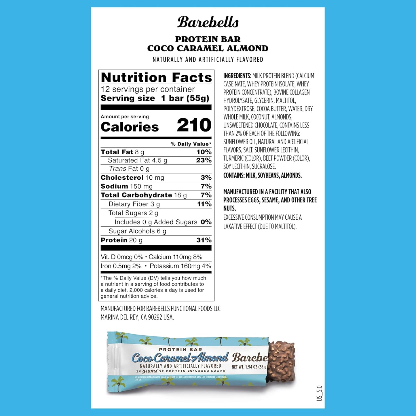 Barebells Protein Bars - Coconut Caramel Almond