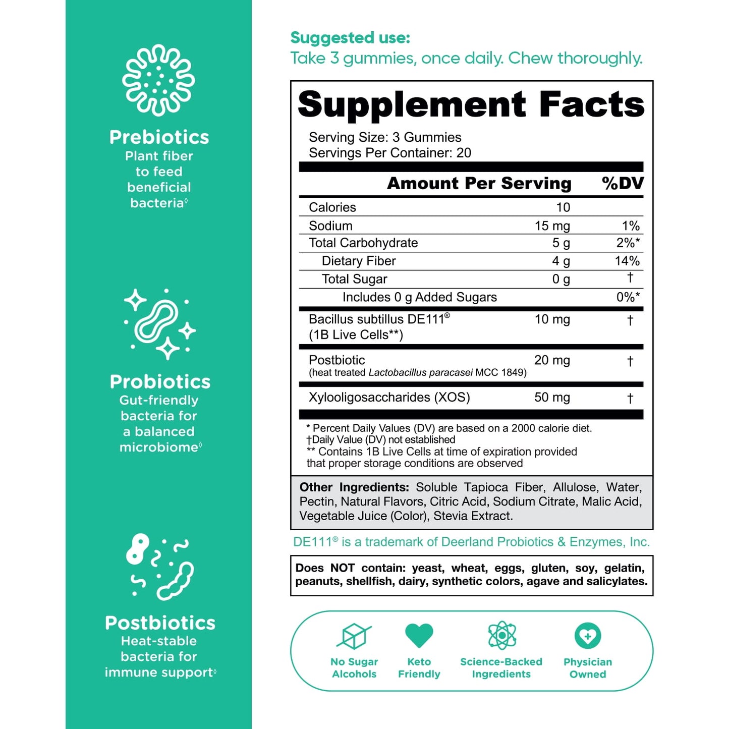 Goli Nutrition Pre-Post-Probiotic Zero Sugar Gummies