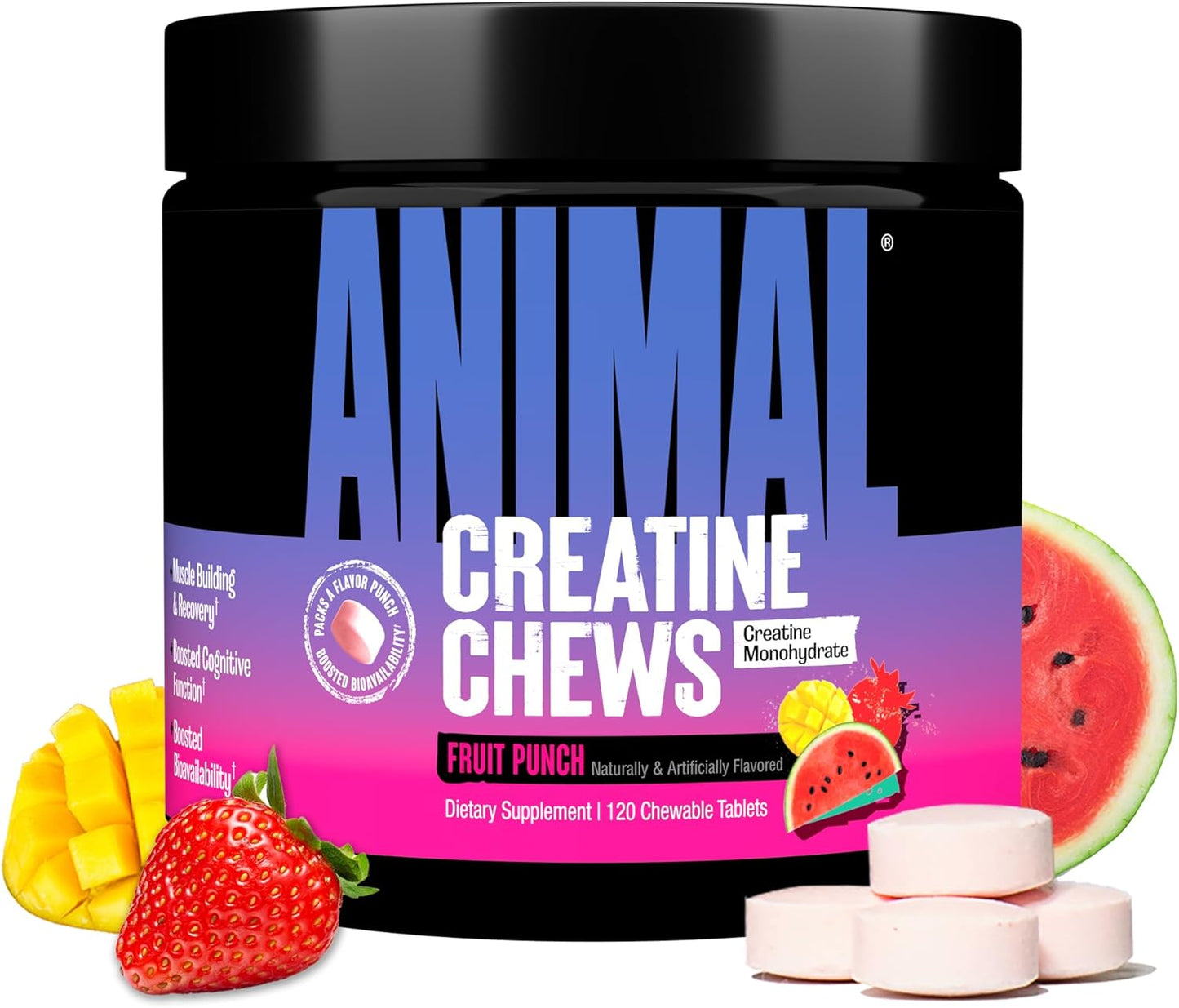Animal Creatine Chews Tablets - Fruit Punch