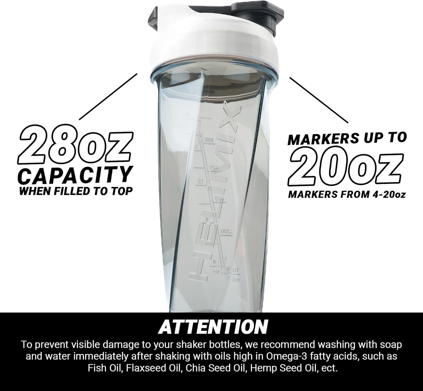 Helimix 2.0 Vortex Blender Shaker Bottle - White