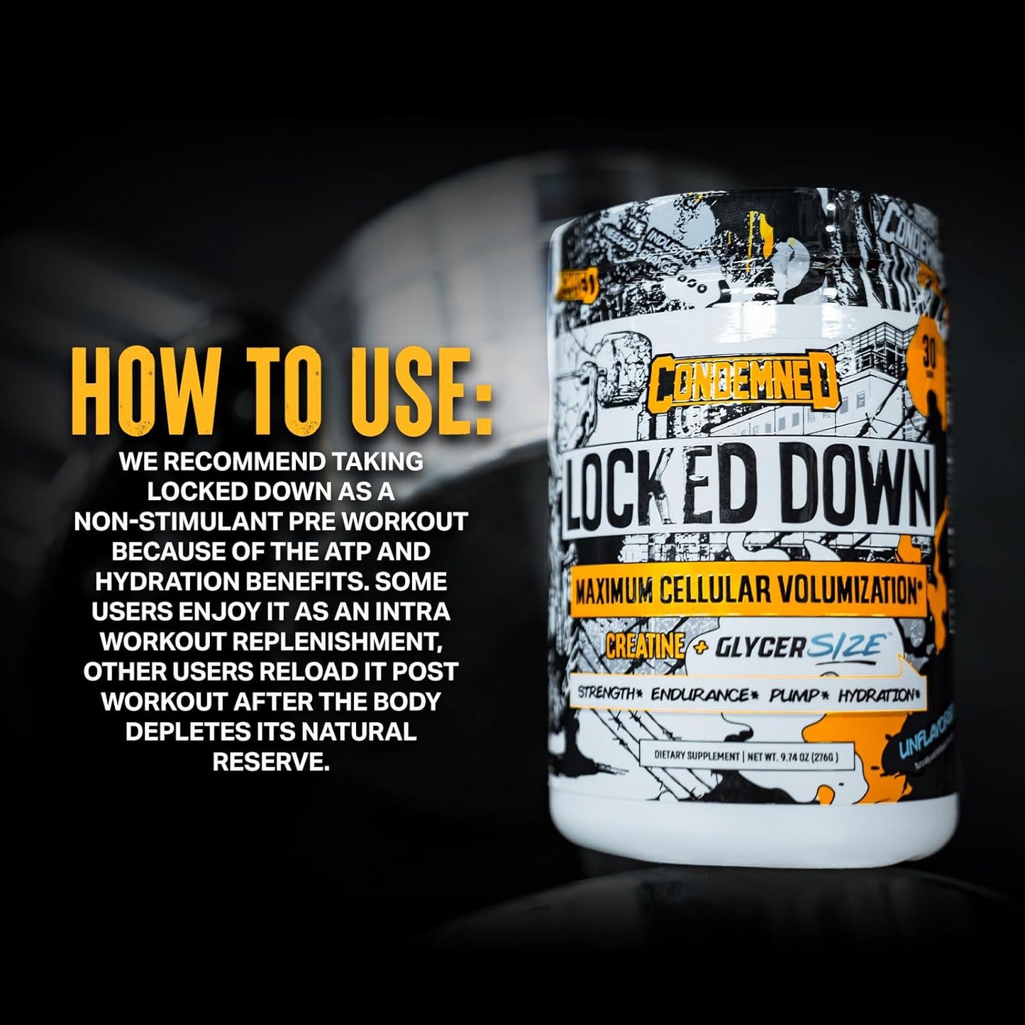 Labz Locked down | Creatine Performance Complex | Creatine Monohydrate, Glycerol, Taurine | Enhanced Hydration, Energy & Stamina | 30 Servings (Unflavored)