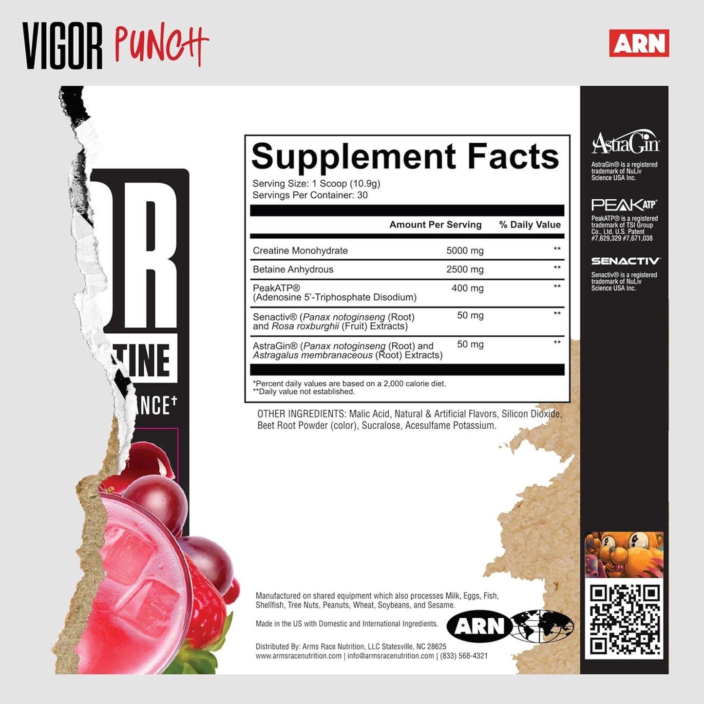 Arms Race Nutrition Vigor Advanced Creatine Formula - Punch