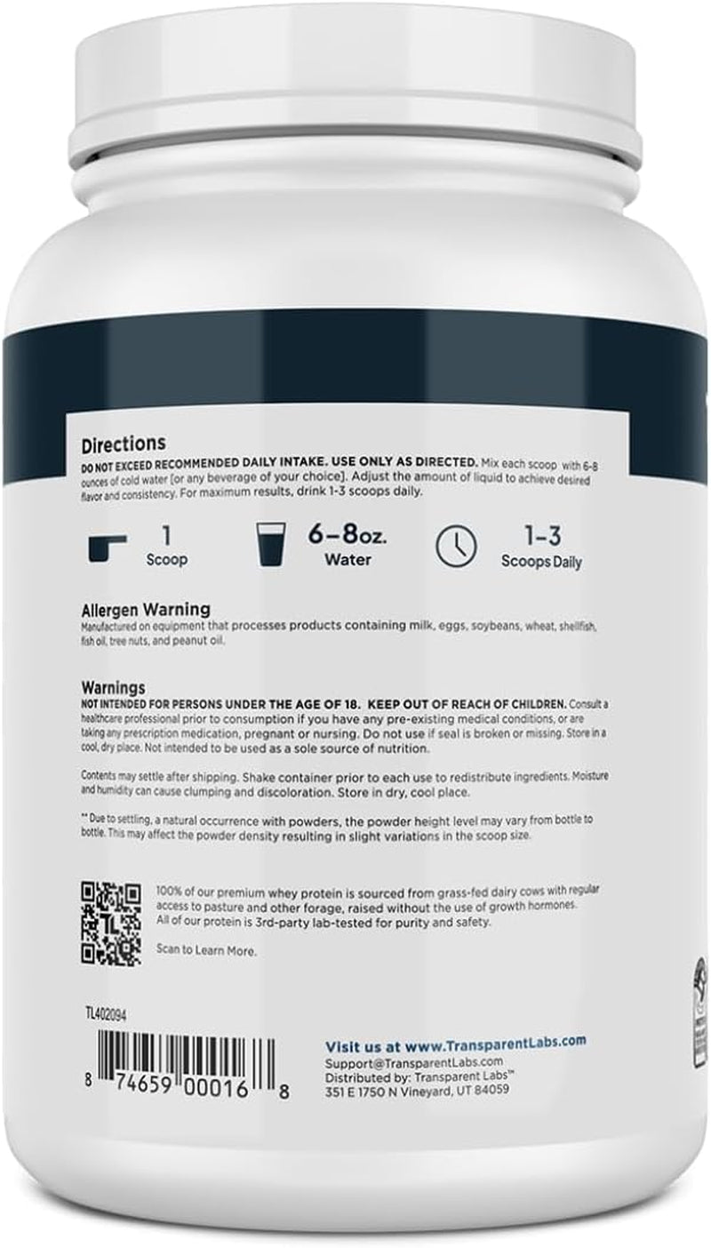 Transparent Labs Whey Protein Isolate - Oatmeal Chocolate Chip Cookie