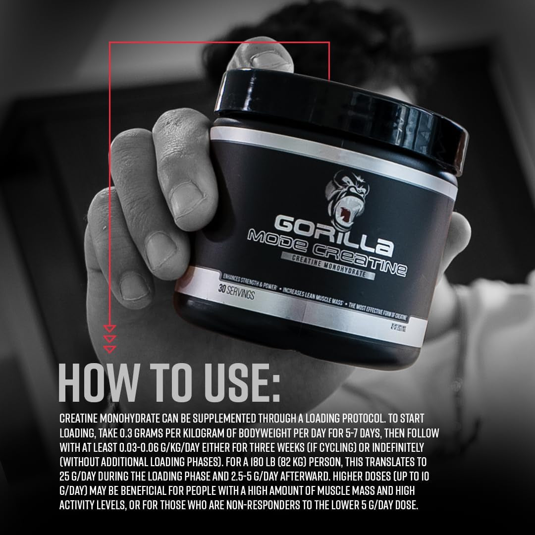 Gorilla Mode Creatine Monohydrate Micronized Powder - Unflavored