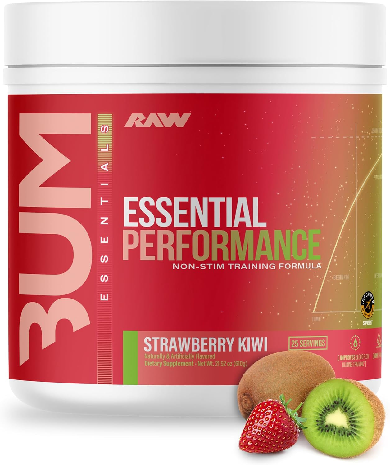 Raw Nutrition Non-Stim Pre-Workout Powder - Strawberry Kiwi