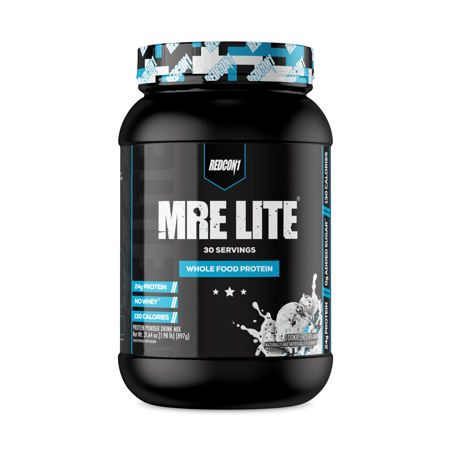 MRE Lite Whole Food Protein Powder, Cookies N' Cream - Low Carb & Whey Free Meal Replacement with Animal Protein Blends - Easy to Digest Supplement Made with MCT Oils (30 Servings)