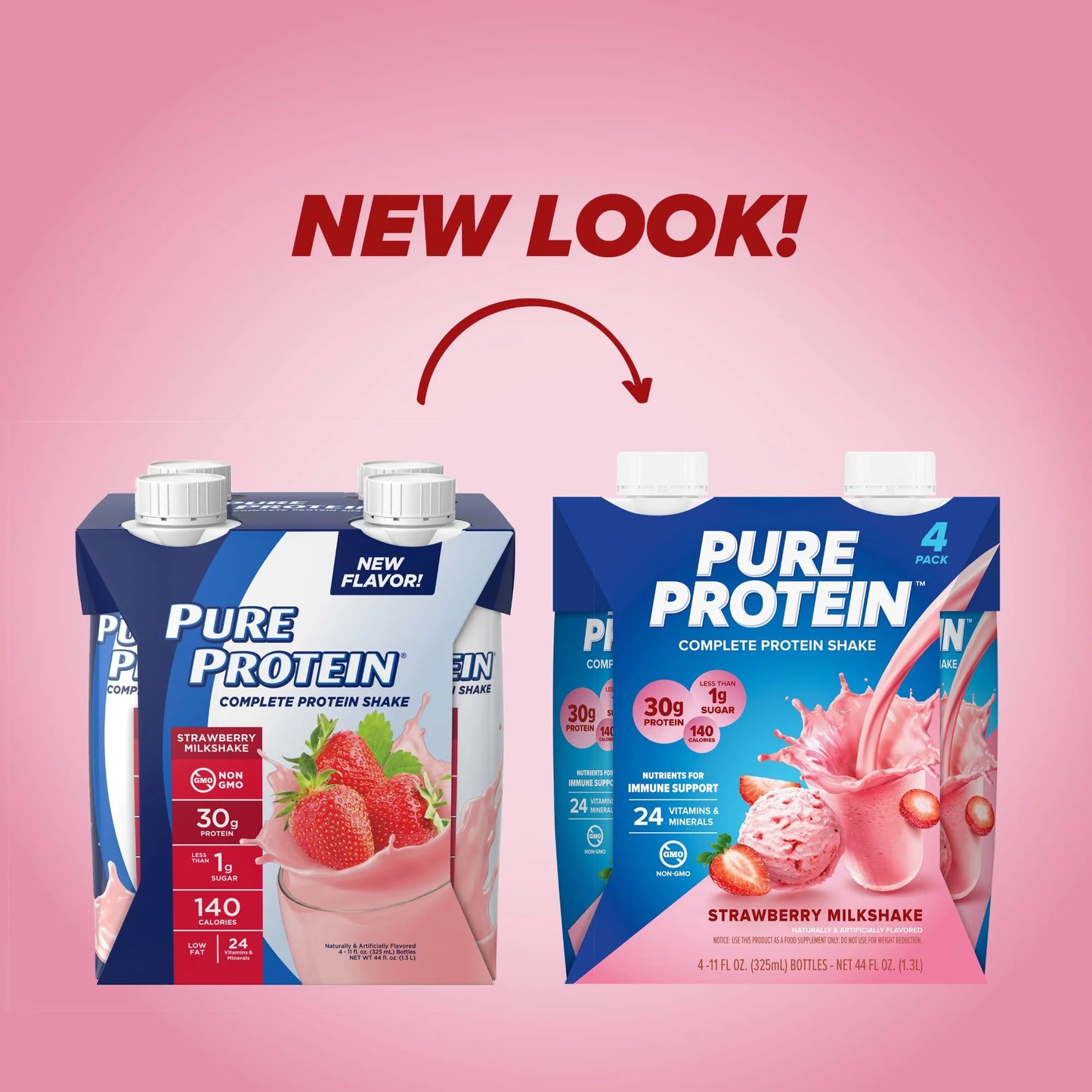 Pure Protein Complete Protein Shake - Strawberry Milkshake