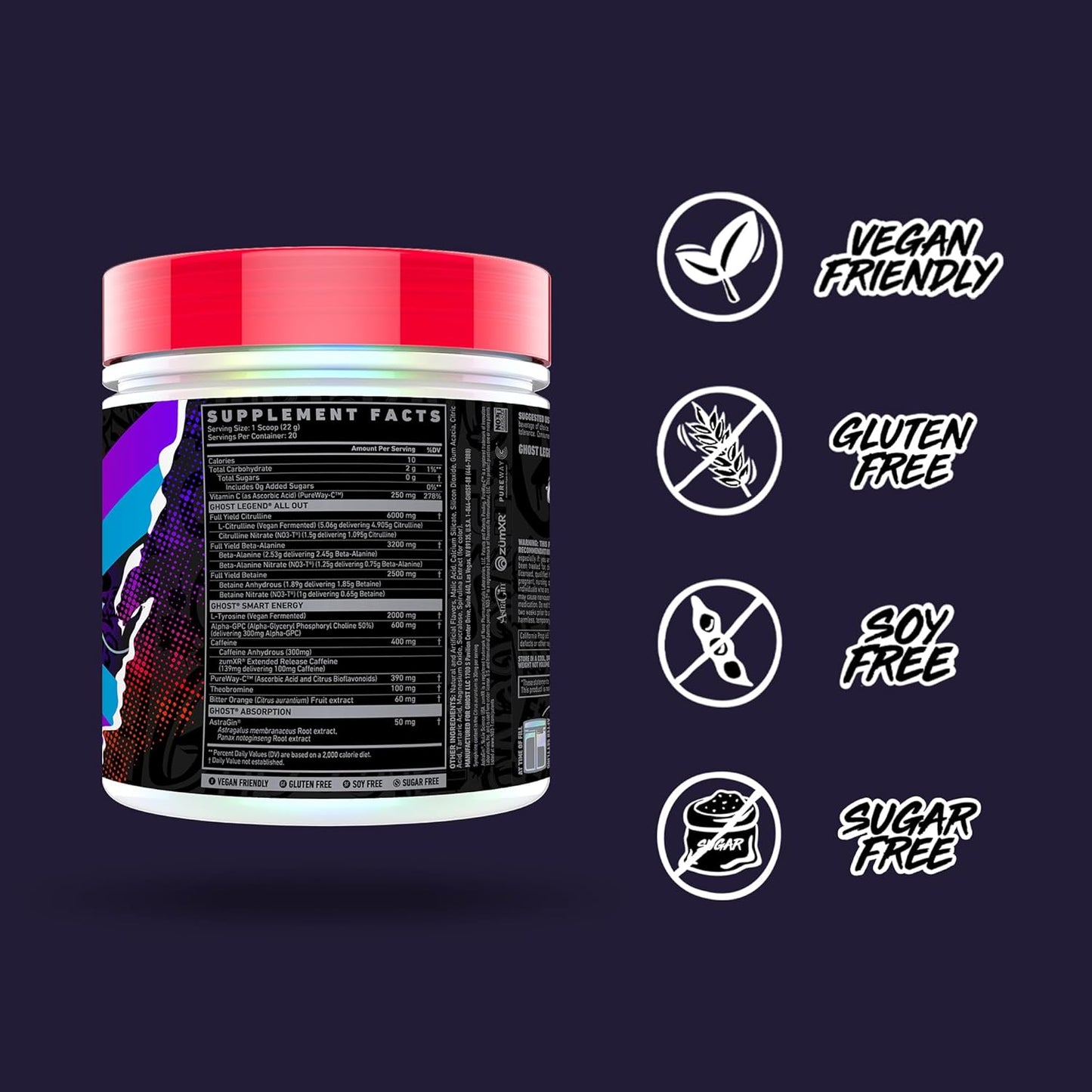 Ghost Legend All Out V2 Pre-Workout Powder - Blue Raspberry