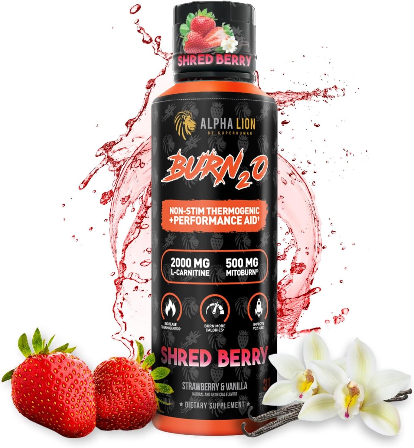 Alpha Lion Burn2O L-Carnitine Liquid Fat Burner - Shredberry