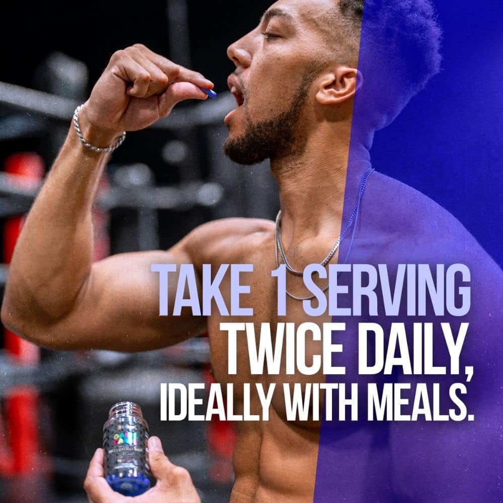 Gains Candy, Supplement Pills for Muscle Growth, Size, & Strength, Nitric Oxide Booster, Muscle Builder, Use Daily to Upgrade Energy & Workout Performance, 60 Capsules (Ripfactor®)