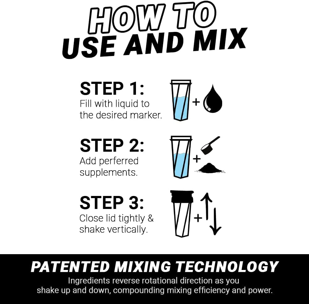 Helimix 2.0 Vortex Blender Shaker Bottle - White