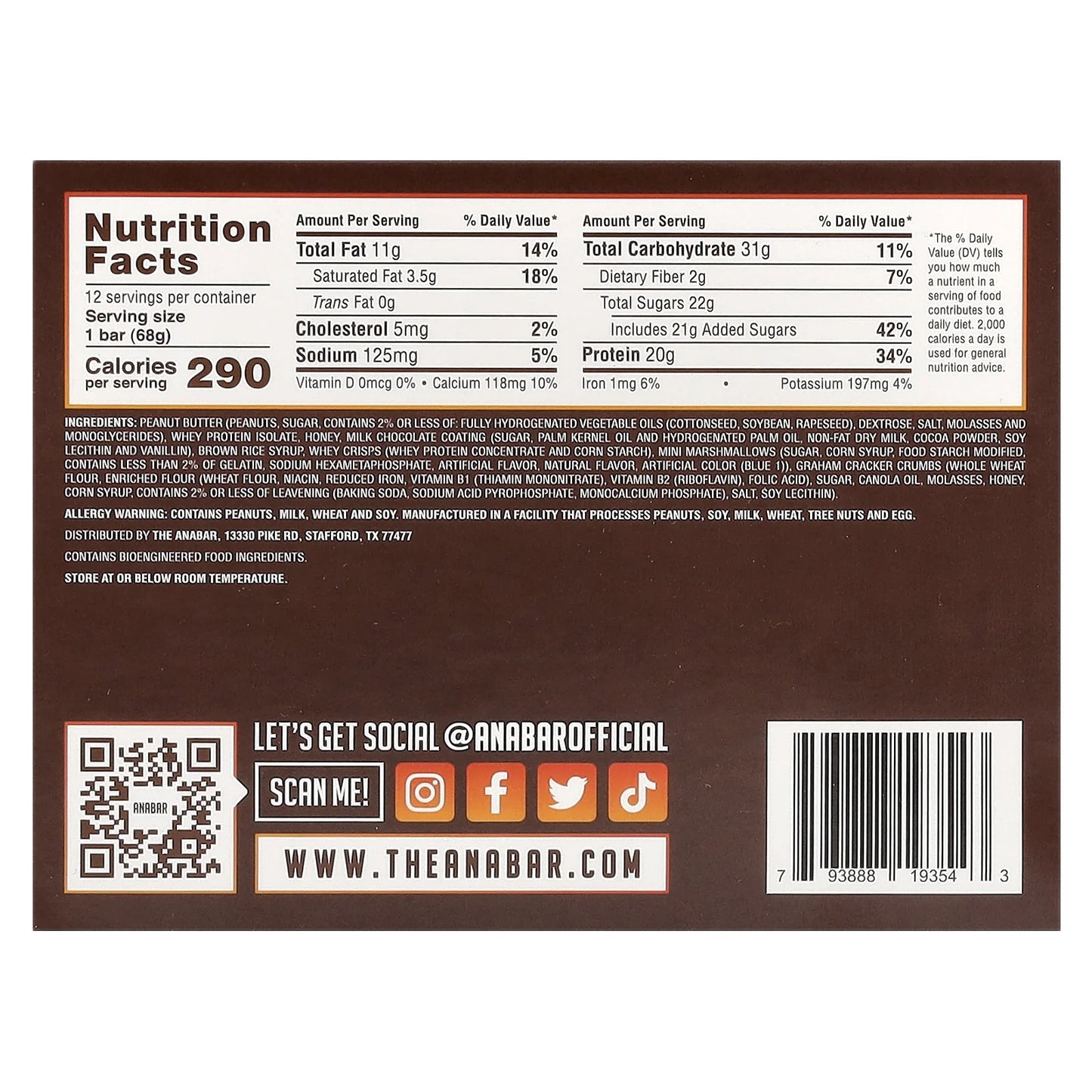 Anabar Protein-Packed Candy Bar - Campfire S'Mores