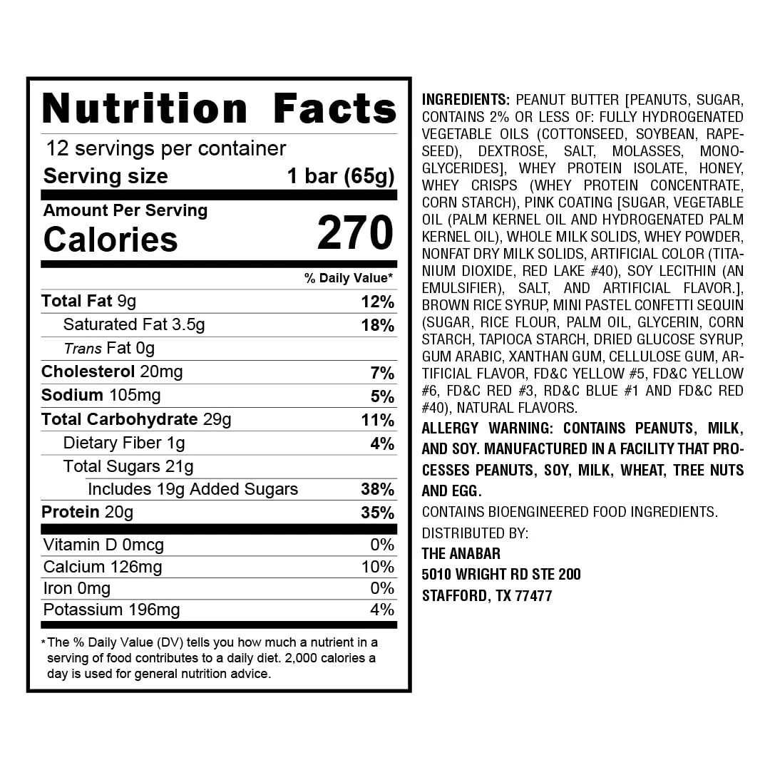 Anabar Protein-Packed Candy Bar® - Frosted Strawberry Cupcake