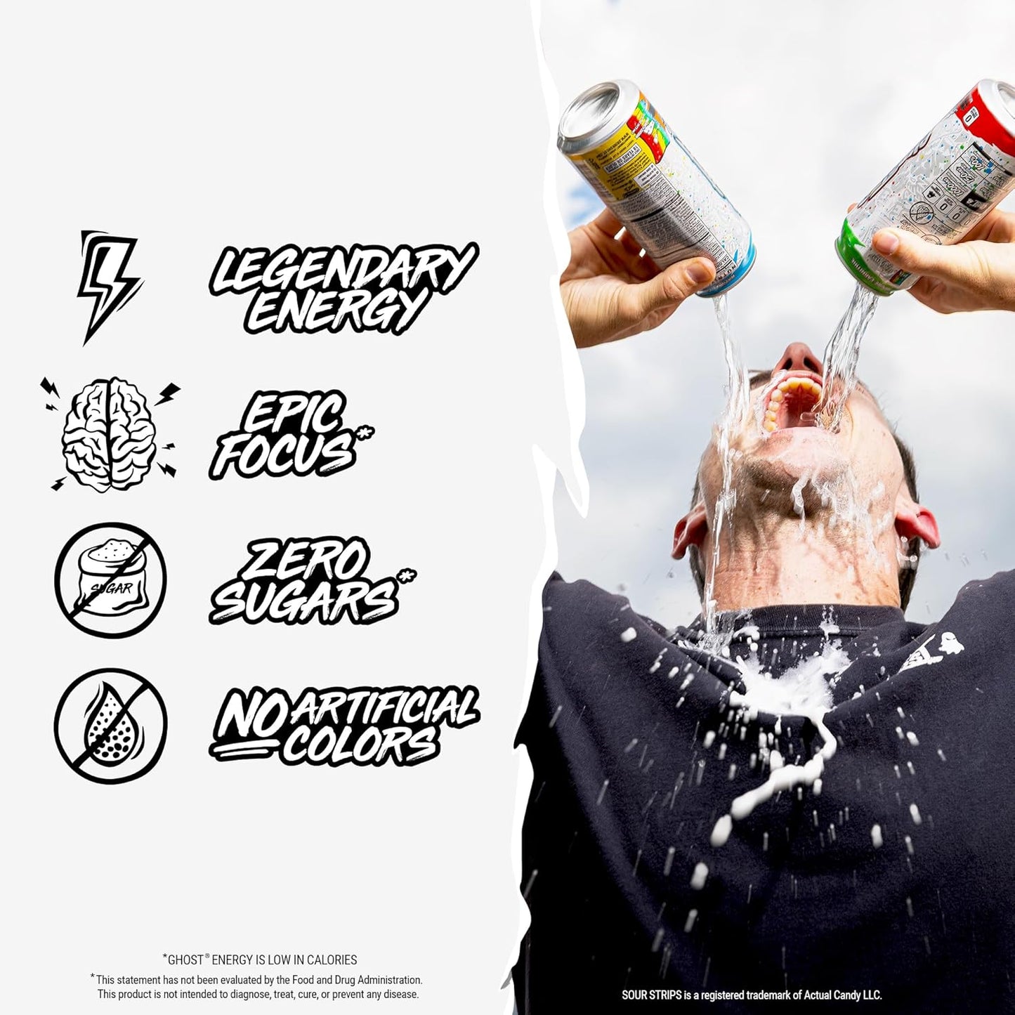 Ghost Energy Drinks - Sour Strips Rainbow