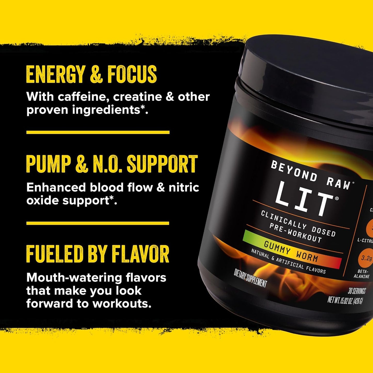 Beyond Raw® LIT Pre-Workout - Gummy Worm