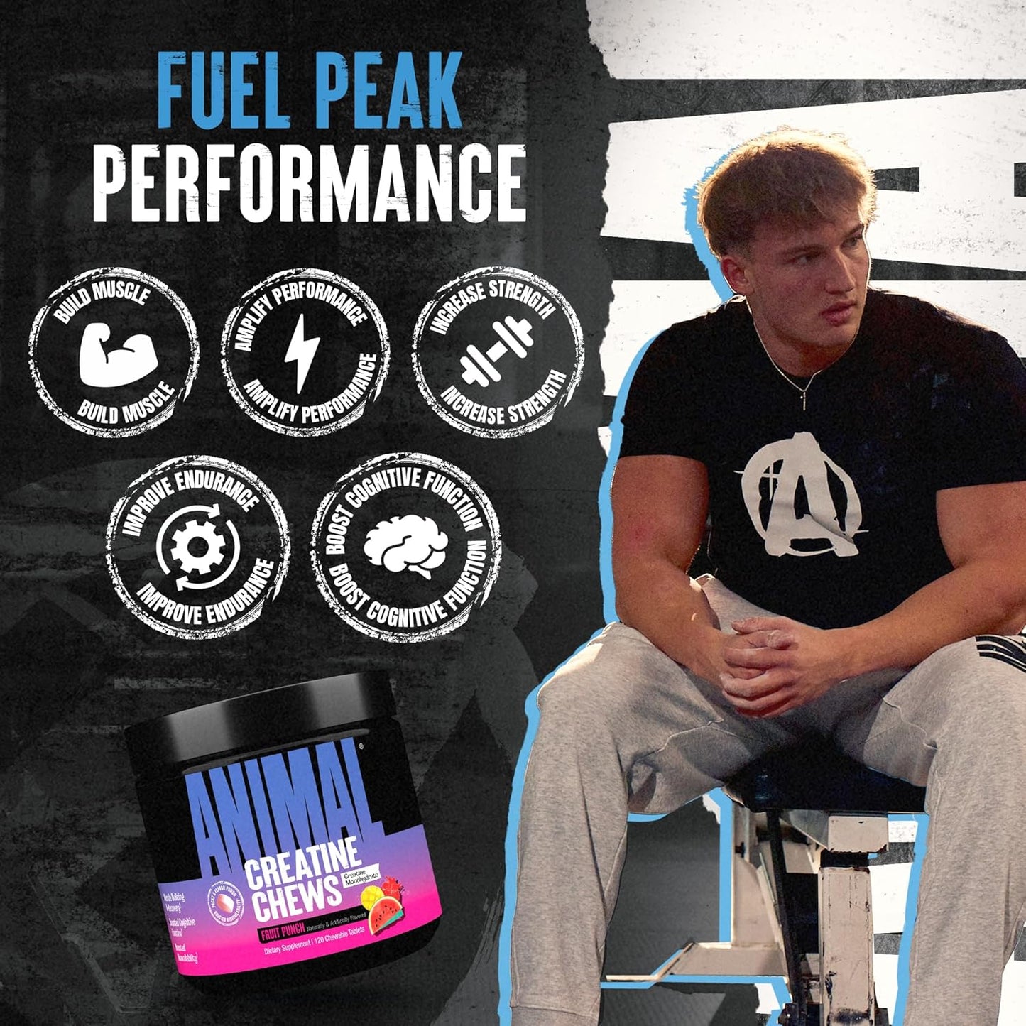 Animal Creatine Chews Tablets - Fruit Punch