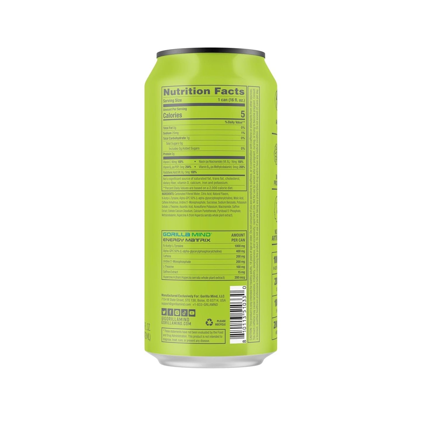 Gorilla Mind Energy Drinks - Citrus Rain