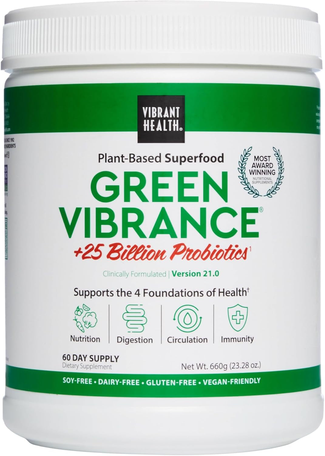 Vibrant Health Green Vibrance Vegan Superfood Powder
