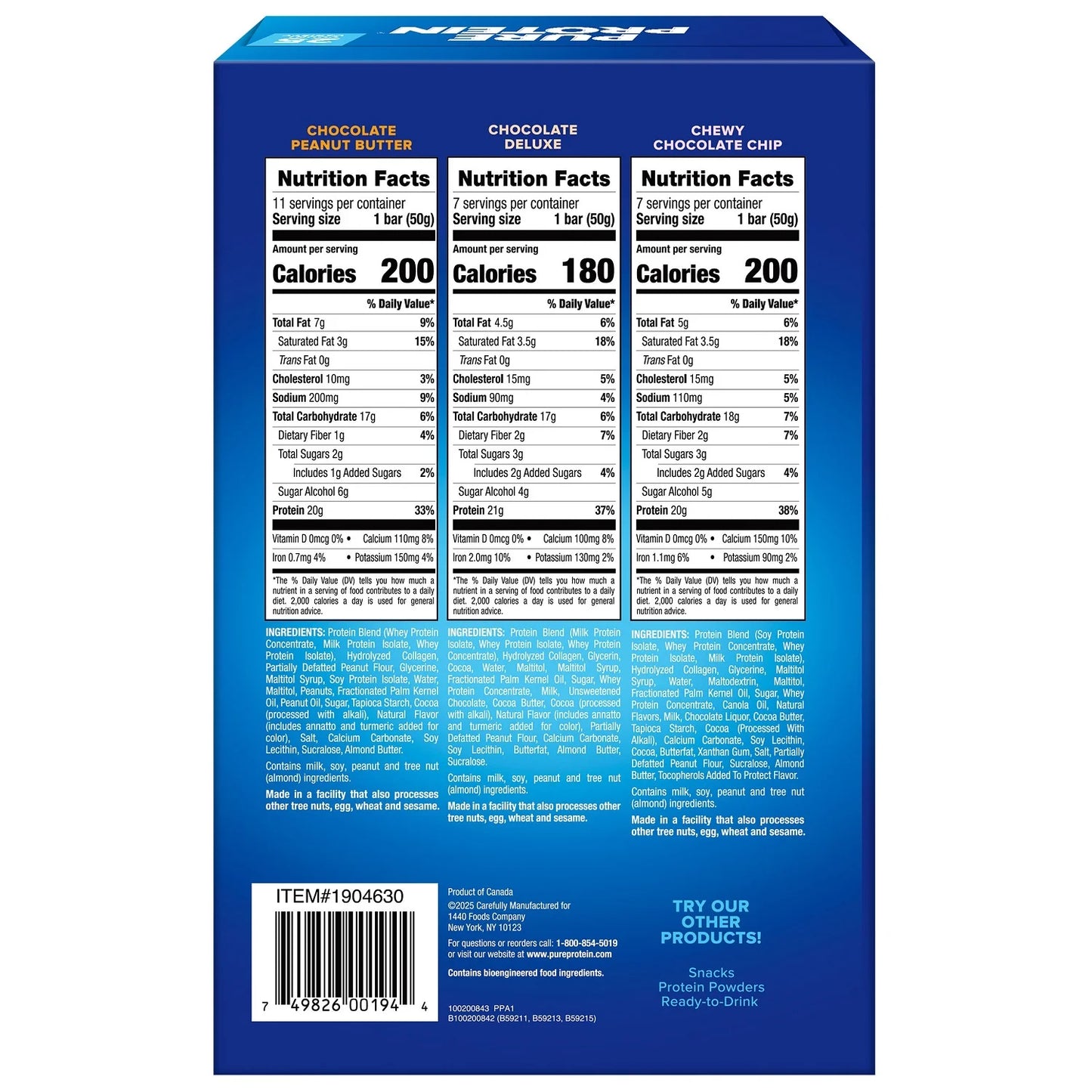 Pure Protein Bars - Variety Pack