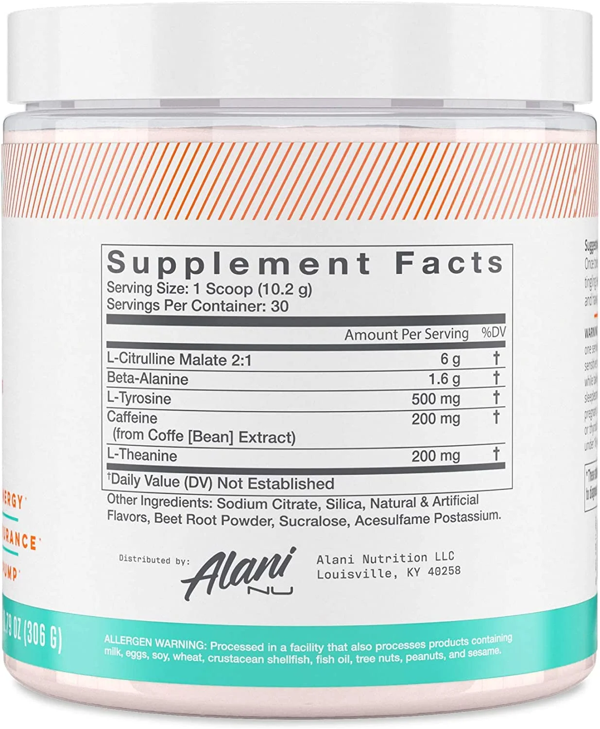 Alani Nu Pre-Workout Powder - Hawaiian Shaved Ice