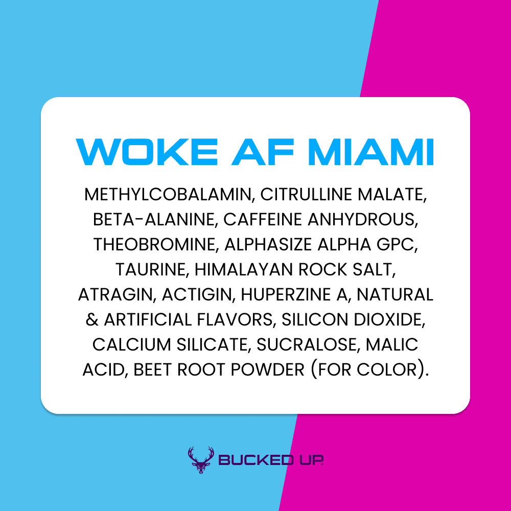 Bucked Up Woke AF Pre-Workout Powder - Miami