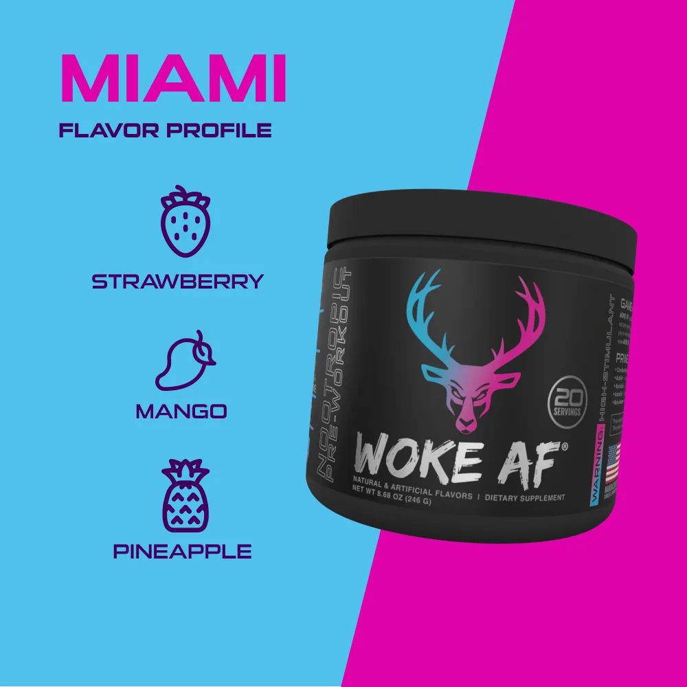 Bucked Up Woke AF Pre-Workout Powder - Miami