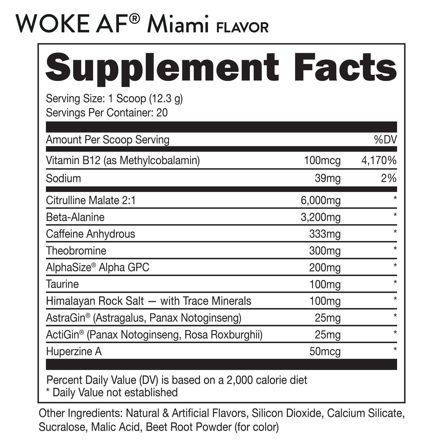 Bucked Up Woke AF Pre-Workout Powder - Miami
