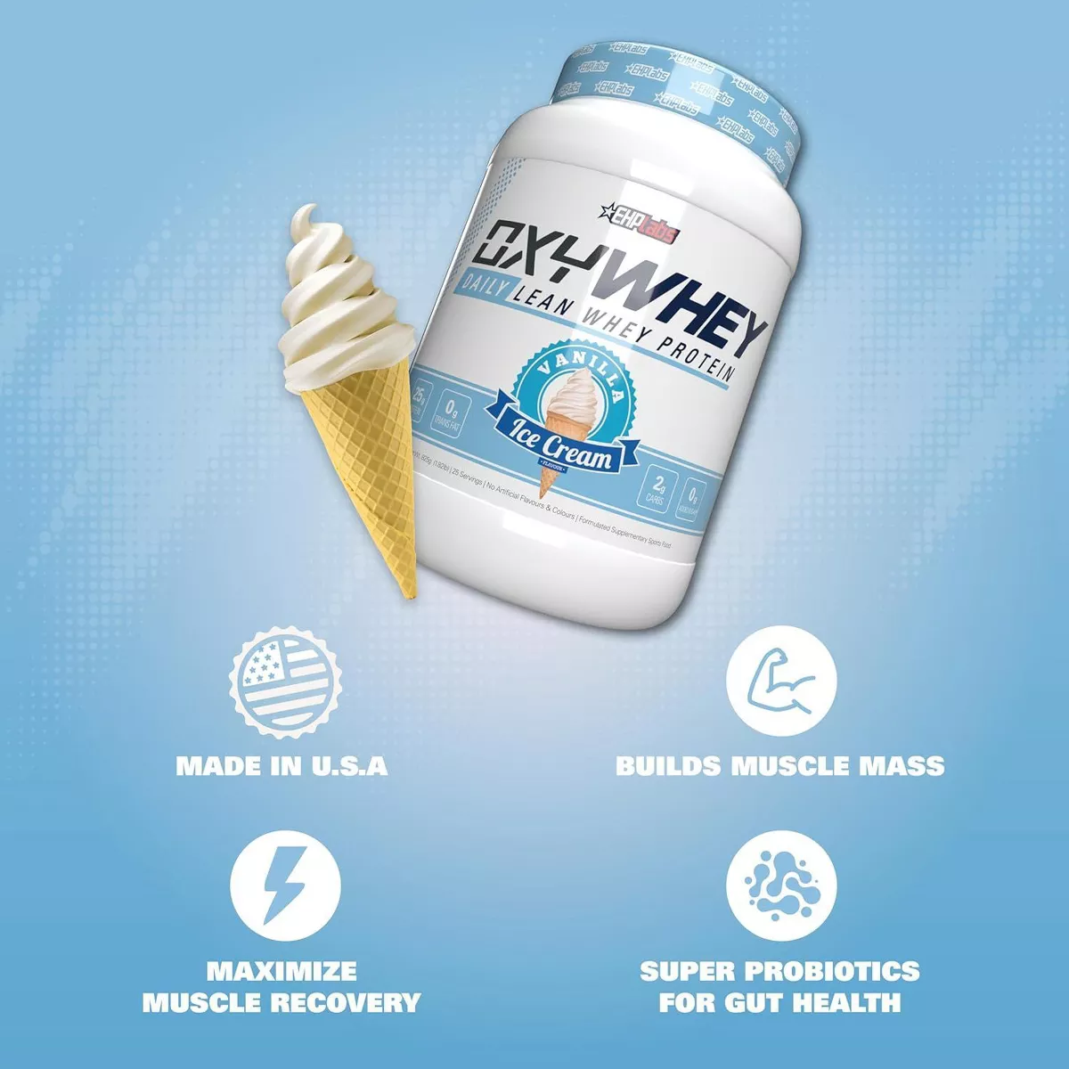 EHPLabs Oxywhey Whey Protein Isolate Powder - Vanilla Ice Cream