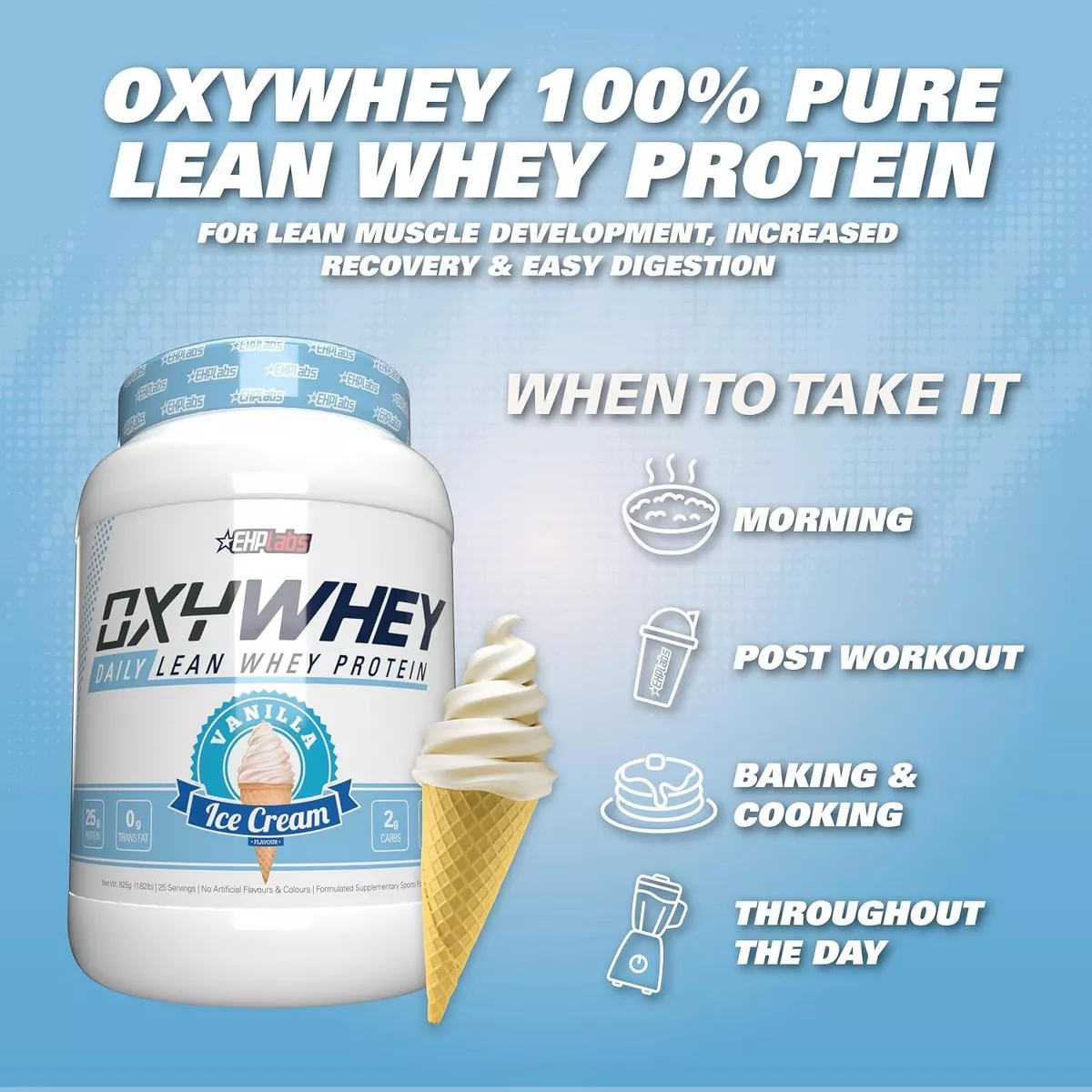 EHPLabs Oxywhey Whey Protein Isolate Powder - Vanilla Ice Cream