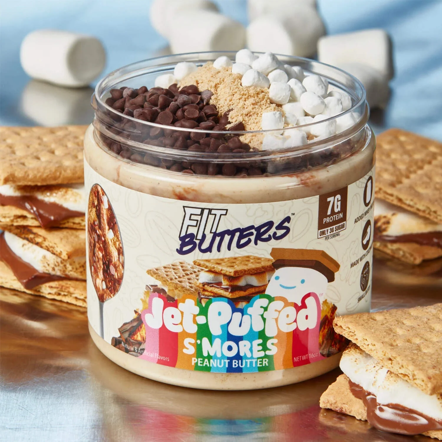 Fit Butters Almond Butter - JET-PUFFED® S'Mores Peanut Butter