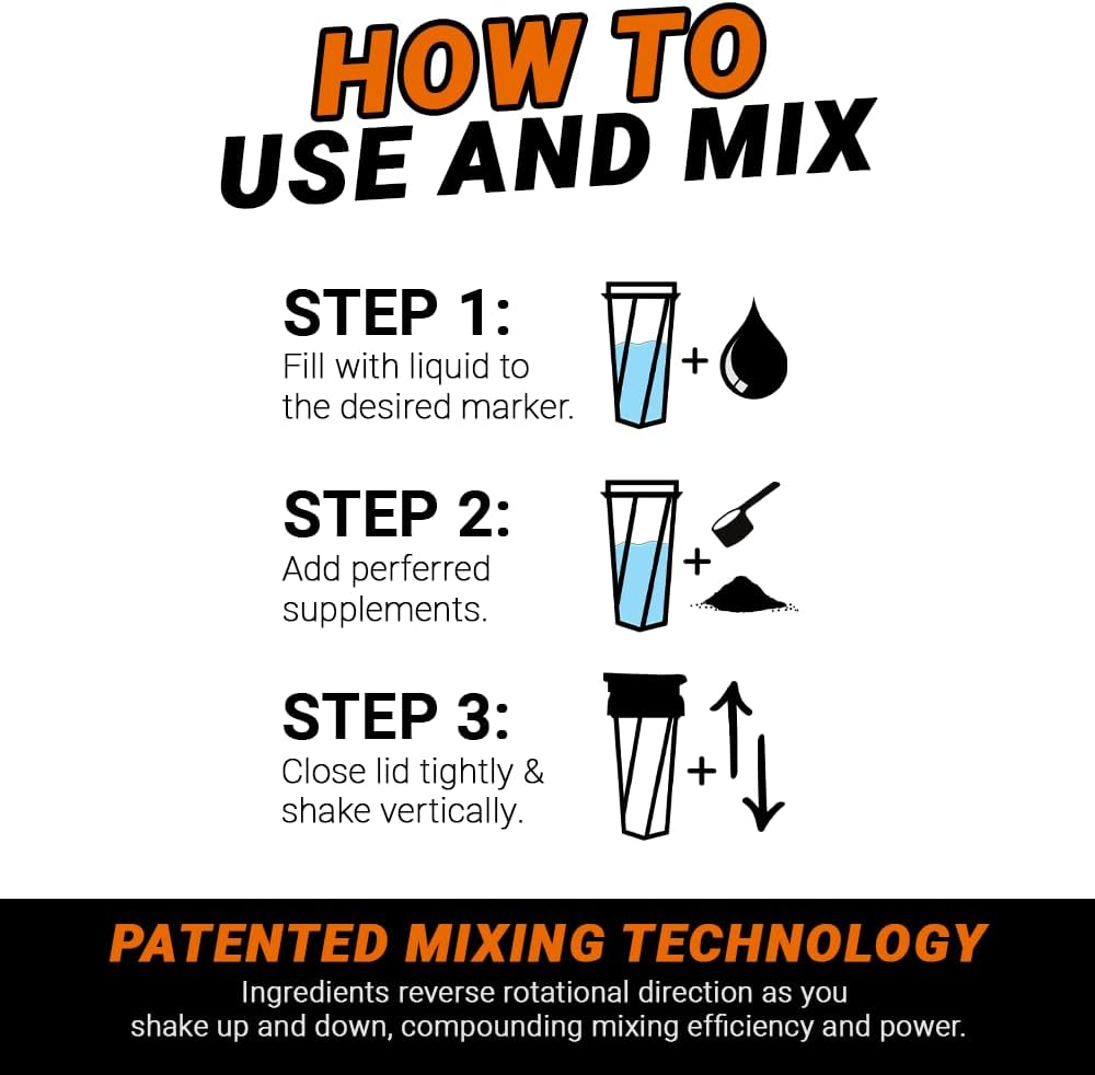 Helimix 2.0 Vortex Blender Shaker Bottle - Orange