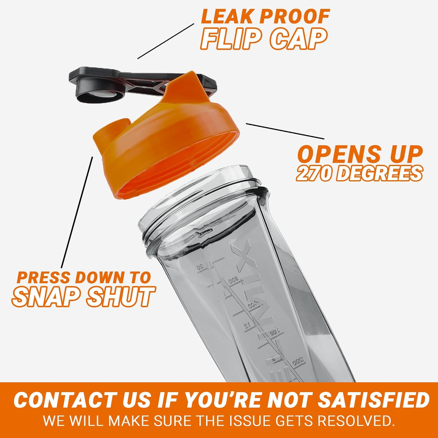 Helimix 2.0 Vortex Blender Shaker Bottle - Orange
