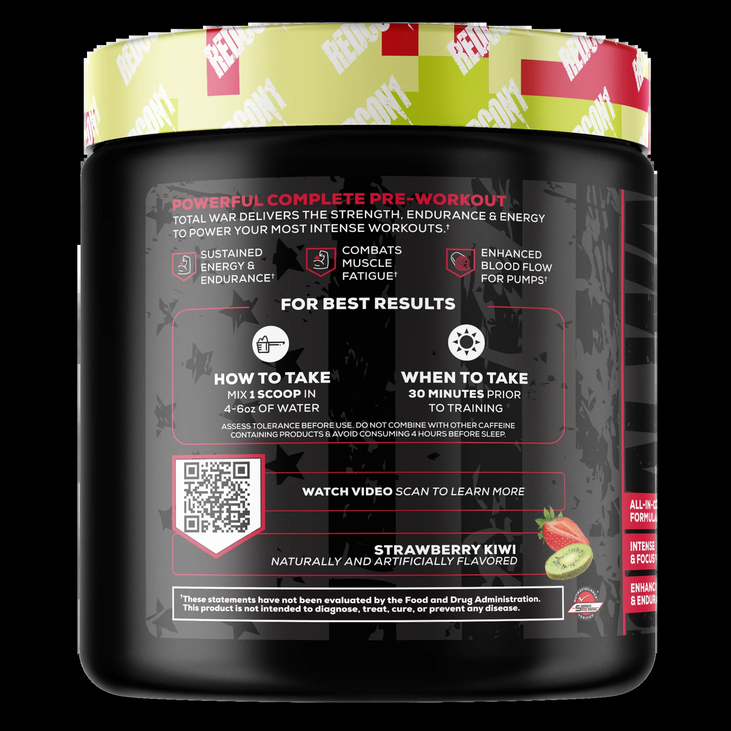 RedCon1 Total War Pre Workout Powder - Strawberry Kiwi
