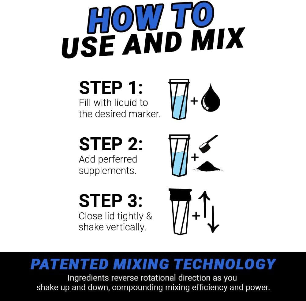 Helimix 2.0 Vortex Blender Shaker Bottle - Blue
