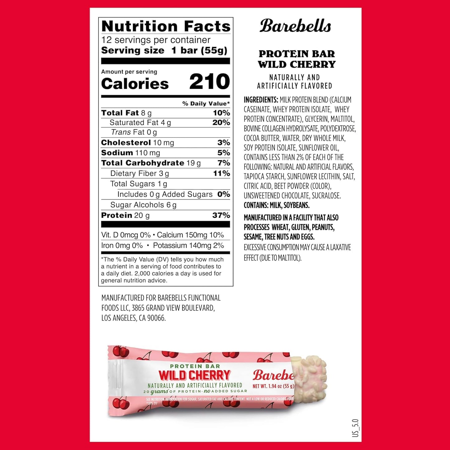 Barebells Protein Bars - Wild Cherry