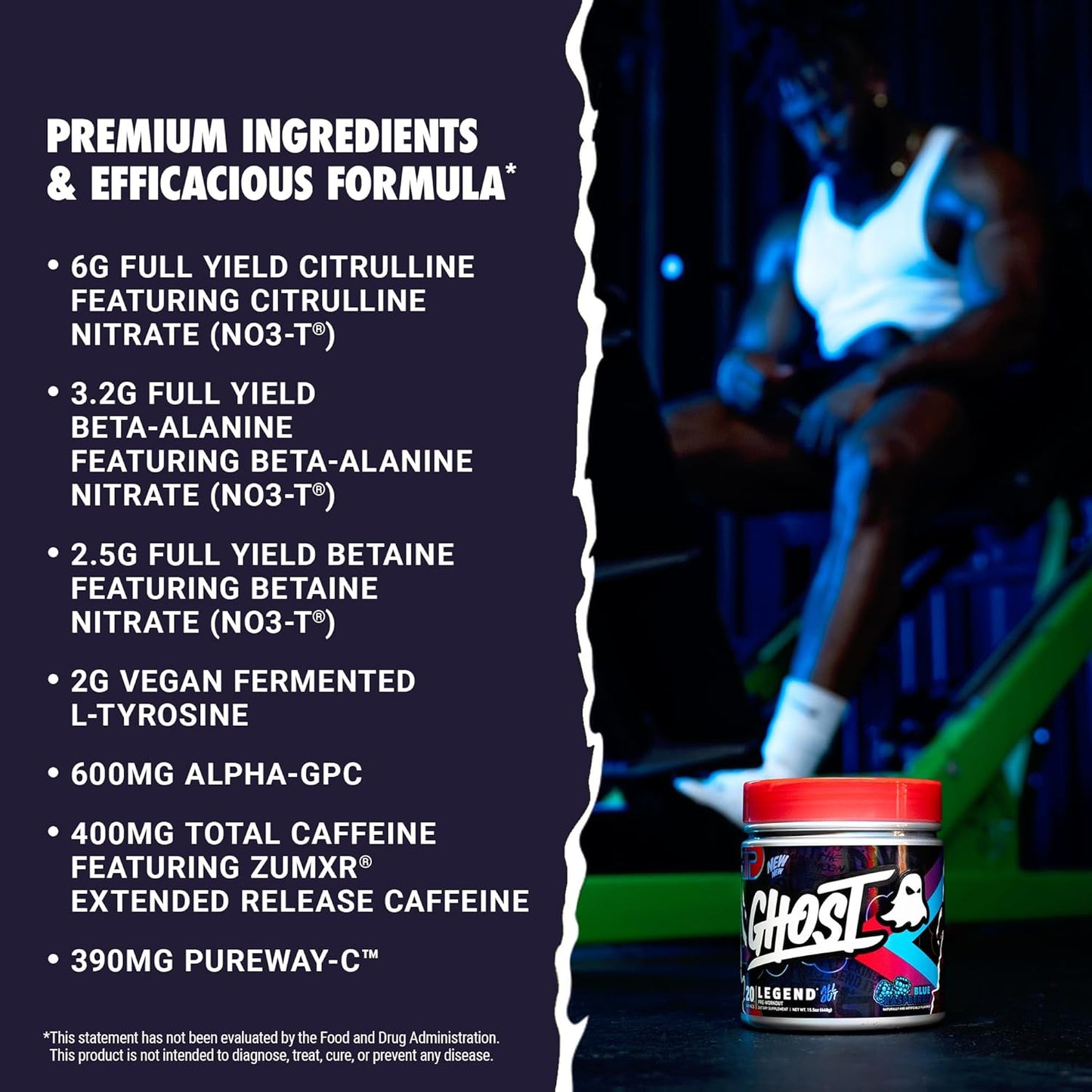 Ghost Legend All Out V2 Pre-Workout Powder - Blue Raspberry