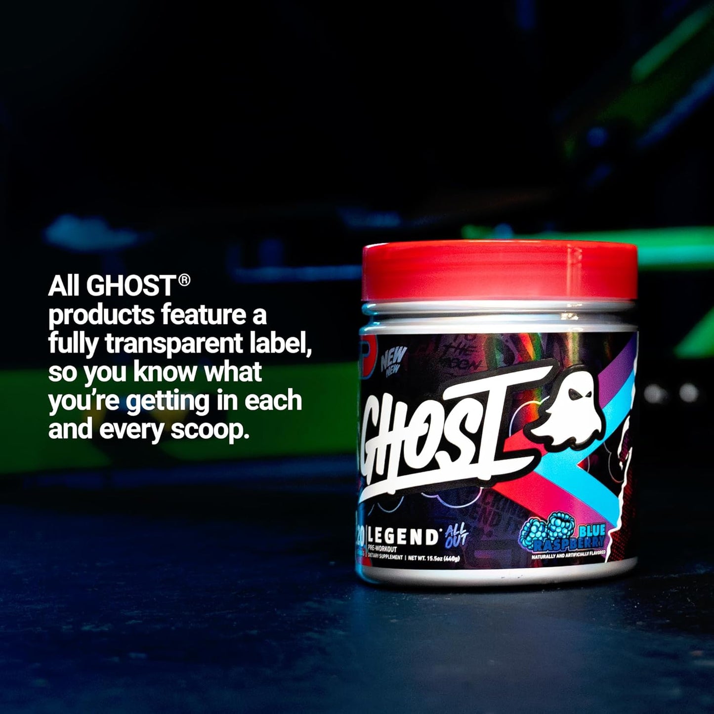 Ghost Legend All Out V2 Pre-Workout Powder - Blue Raspberry