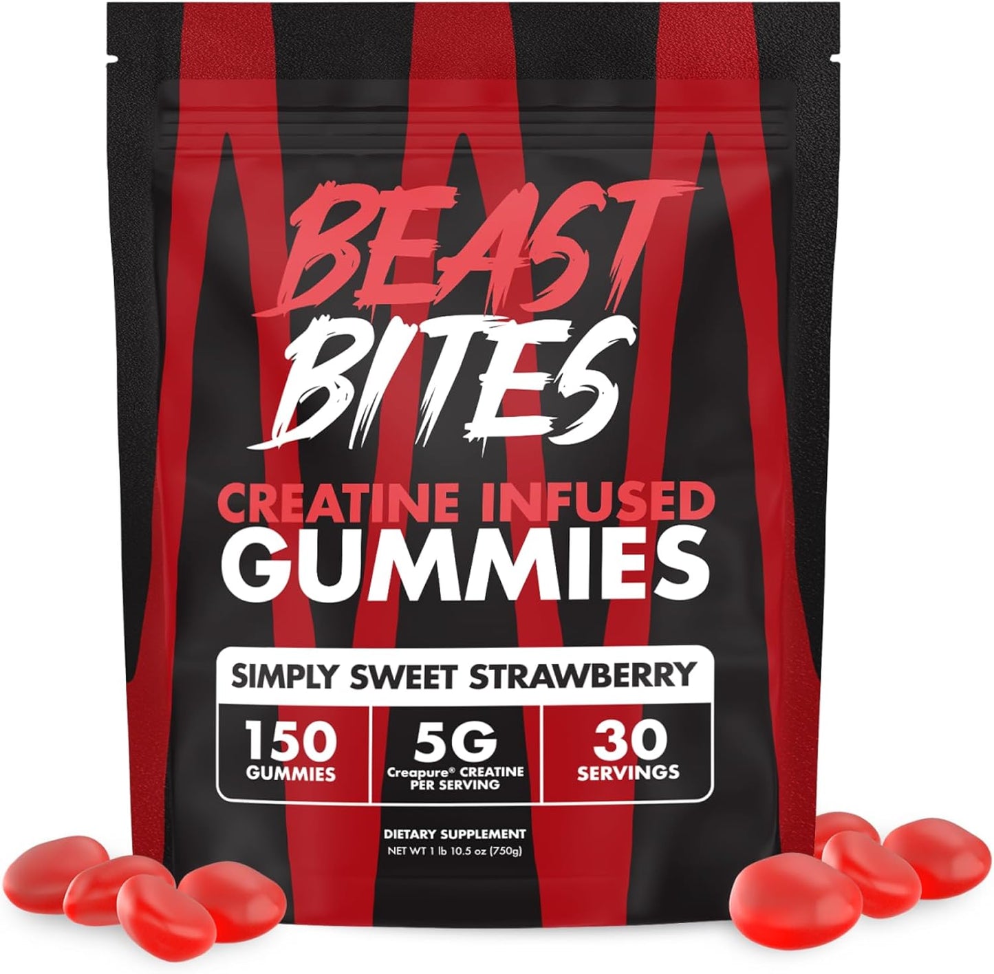 Creatine Infused Gummies - 5G Creapure Creatine Monohydrate per Serving - NSF Certified for Sport - 30 Servings
