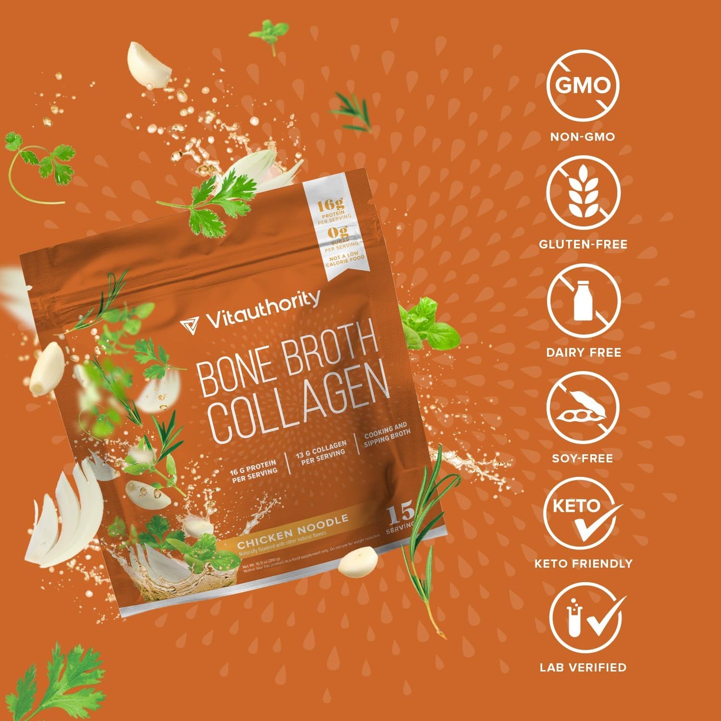 Vitauthority Bone Broth Collagen - Chicken Noodle