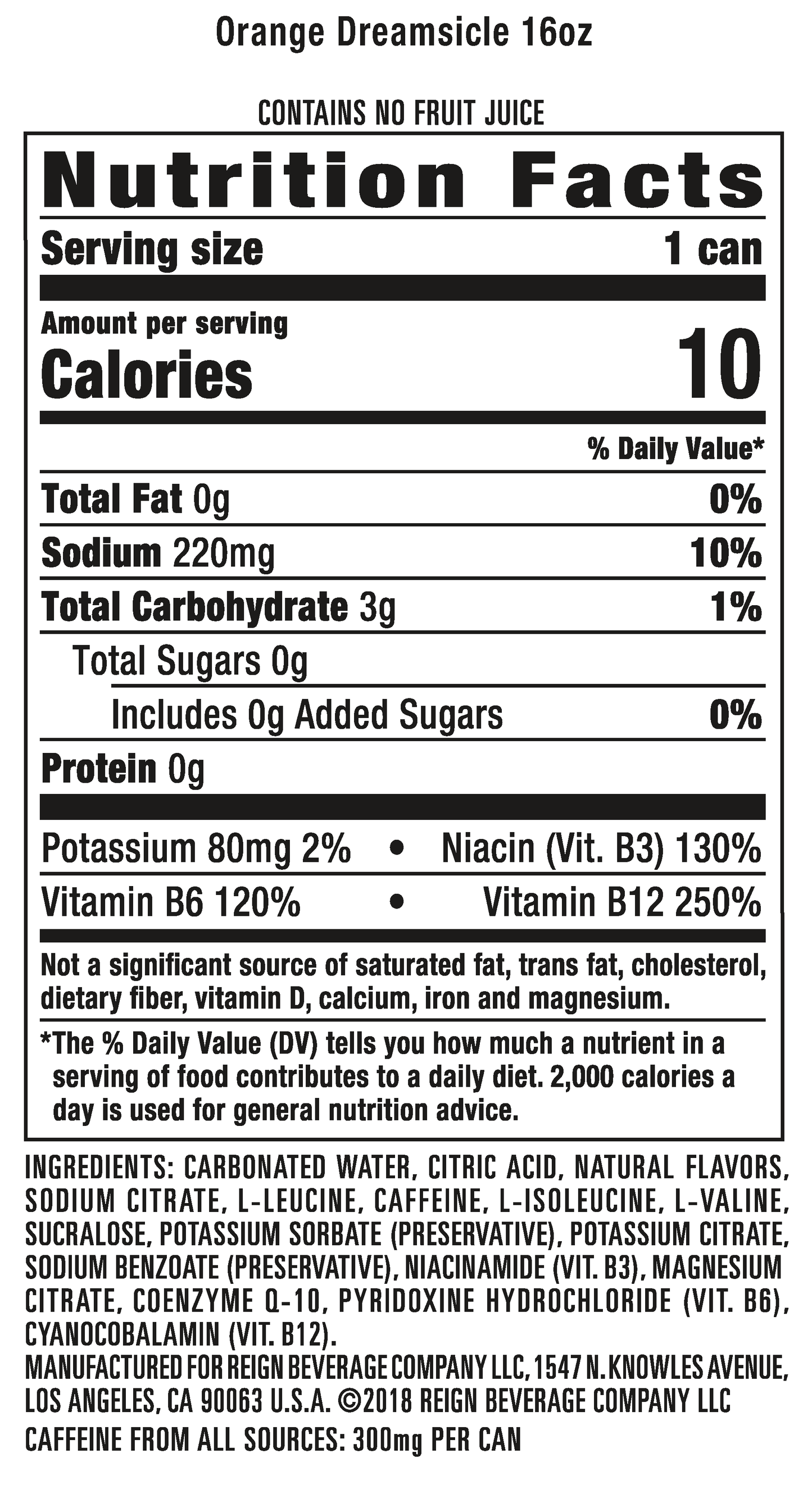 (12 Cans) Energy Drink, Orange Dreamsicle, 16 Fl Oz