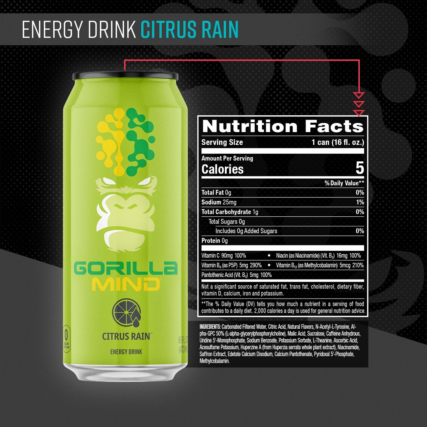 Gorilla Mind Energy Drinks - Citrus Rain