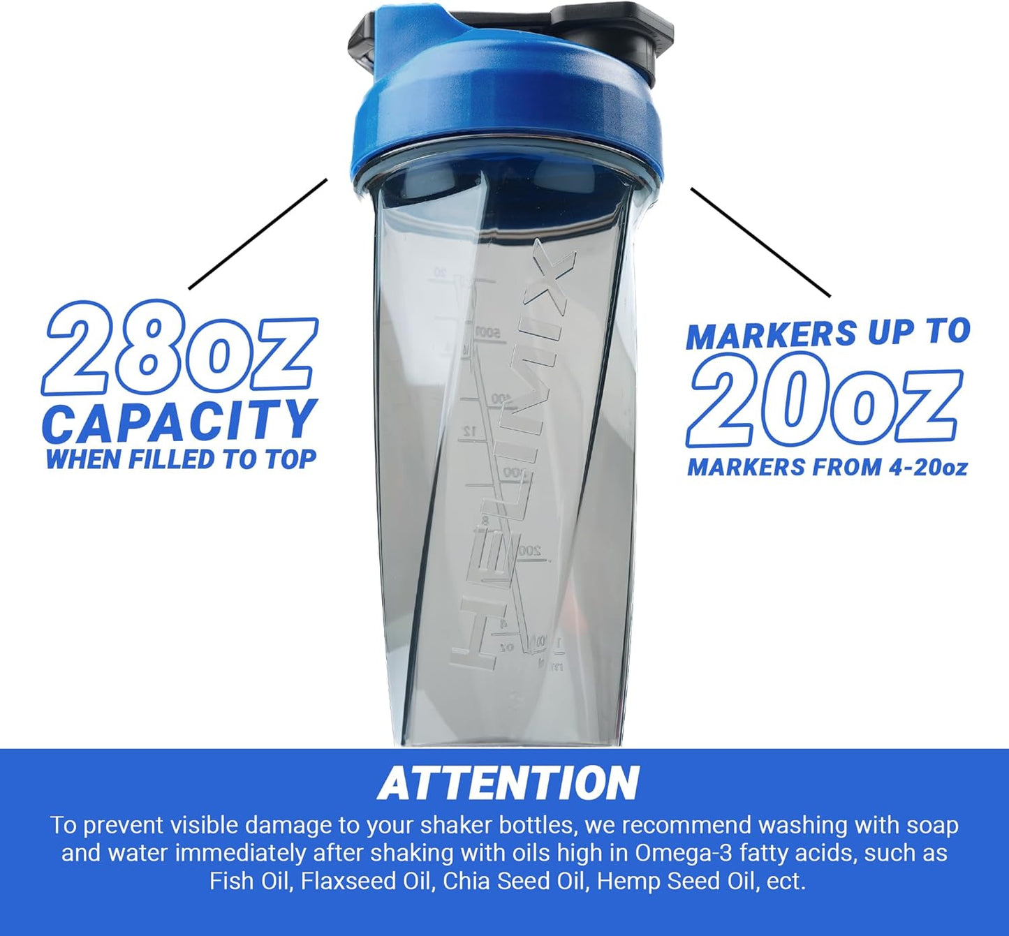 Helimix 2.0 Vortex Blender Shaker Bottle - Blue