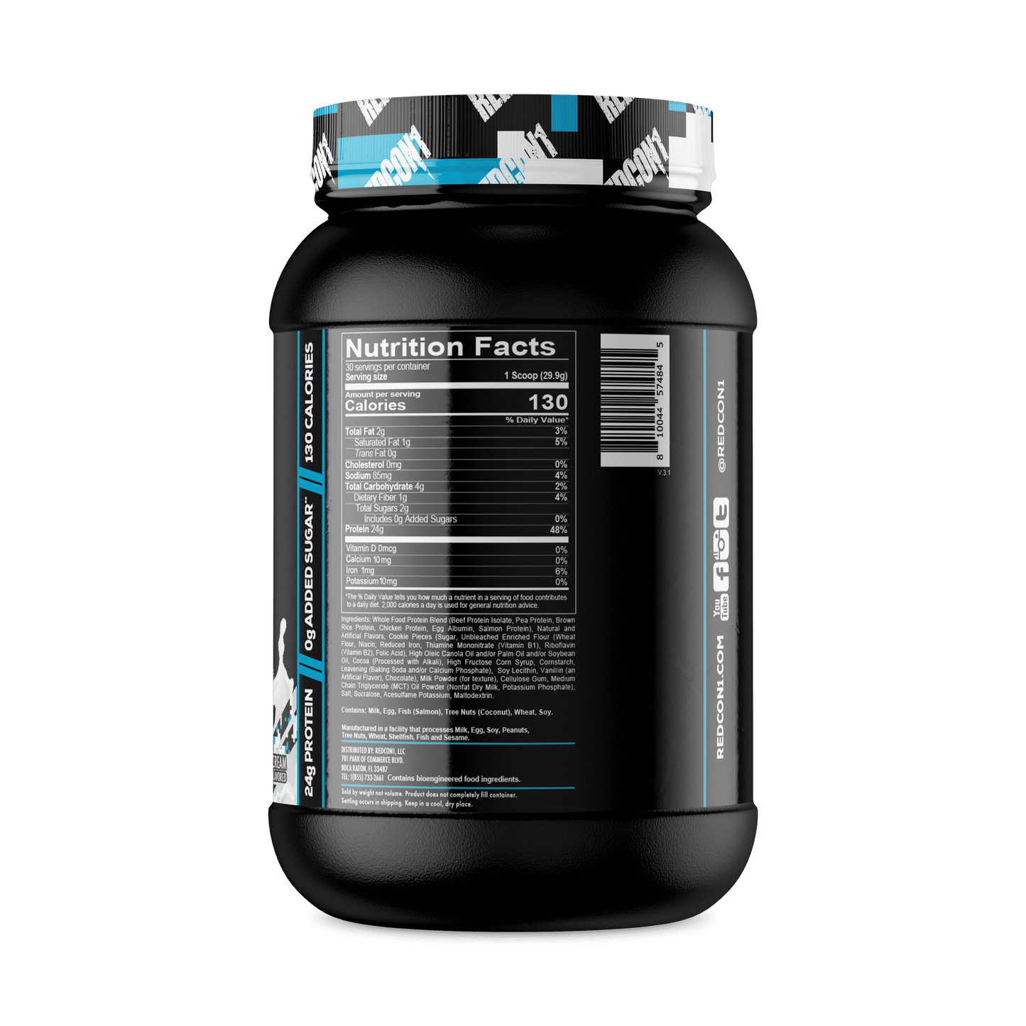 MRE Lite Whole Food Protein Powder, Cookies N' Cream - Low Carb & Whey Free Meal Replacement with Animal Protein Blends - Easy to Digest Supplement Made with MCT Oils (30 Servings)