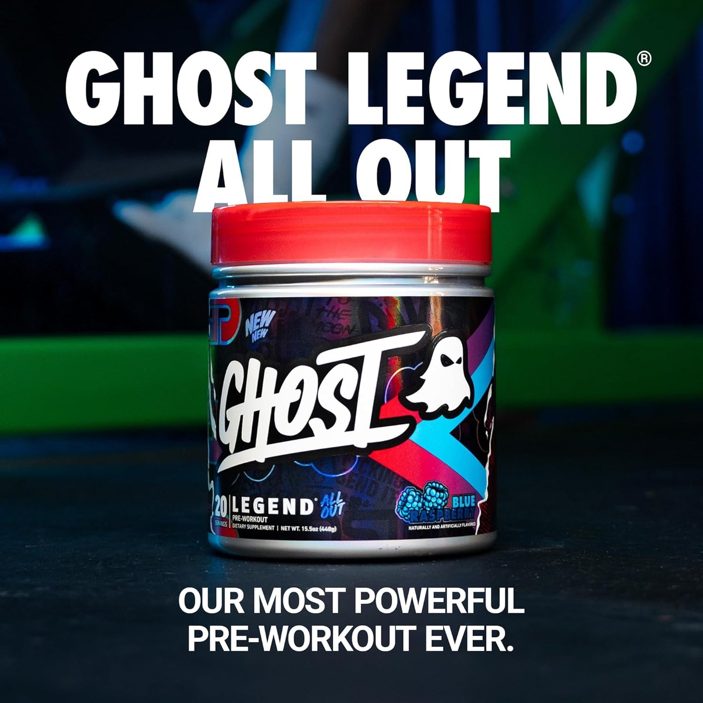 Ghost Legend All Out V2 Pre-Workout Powder - Blue Raspberry