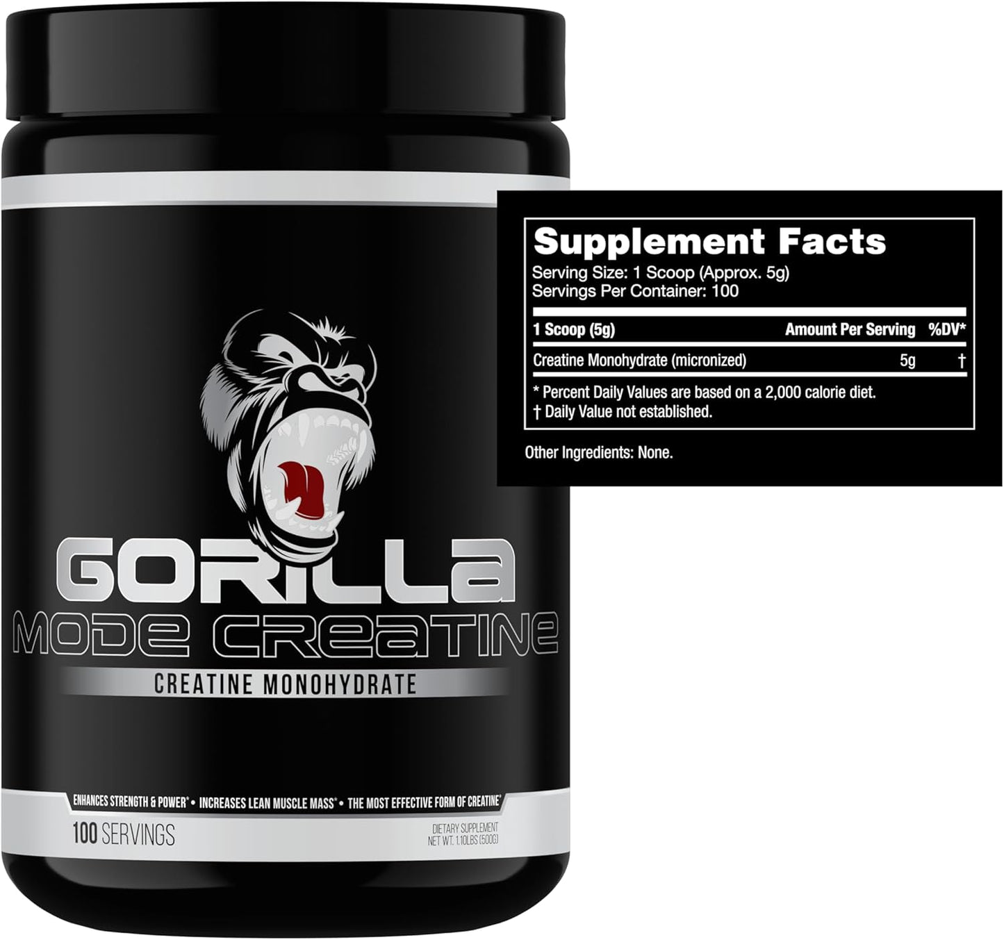 Gorilla Mode Creatine Monohydrate Micronized Powder - Unflavored